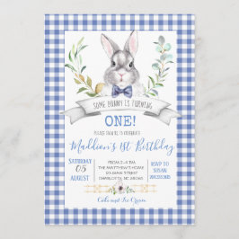 Gingham Bunny Geburtstagseinladung Einladung