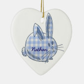 Gingham Bunny Keramik Ornament (Rechts)