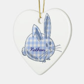 Gingham Bunny Keramik Ornament (Links)