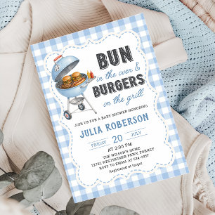 Gingham Burger BBQ Babyparty-Einladung Einladung