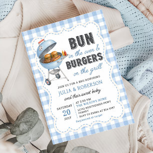 Gingham Burger BBQ Babyparty-Einladung Einladung