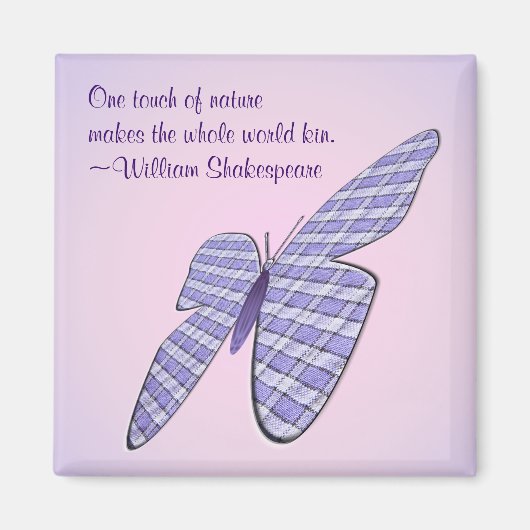 Gingham Butterfly Magnet (Vorne)