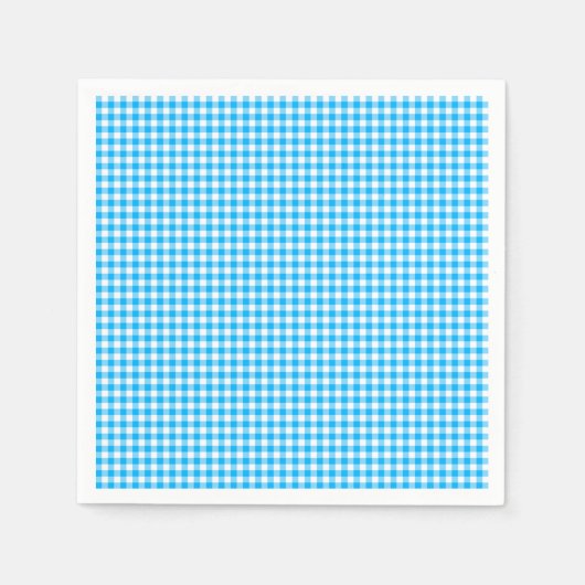 Gingham-Caribbean Blue Paper Napkins Serviette (Vorderseite)