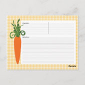 Gingham Carrot Recipe Postcard Postkarte (Rückseite)