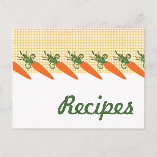 Gingham Carrot Recipe Postcard Postkarte (Vorderseite)