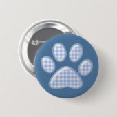 Gingham Cat Pfote - blau Button (Vorne & Hinten)