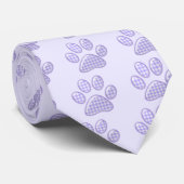 Gingham Cat Pfote - lila Krawatte (Gerollt)