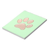 Gingham Cat Pfote - Orange Notizblock (Rotiert)