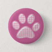 Gingham Cat Pfote - rosa Button (Vorderseite)