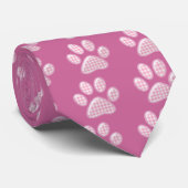 Gingham Cat Pfote - rosa Krawatte (Gerollt)