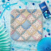 Gingham Cathedral Window Quilt Design Pappteller (Party)