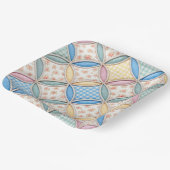 Gingham Cathedral Window Quilt Design Pappteller (Gewinkelt)