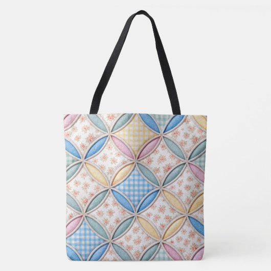 Gingham Cathedral Window Quilt Design Tasche (Vorderseite)