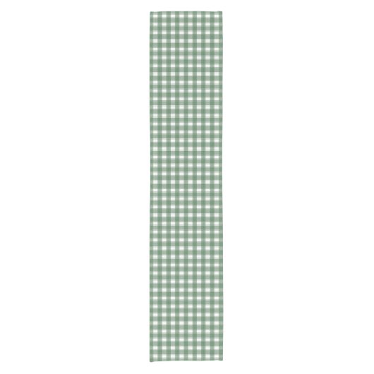 Gingham Charm Grün Kurzer Tischläufer (Vorderseite)