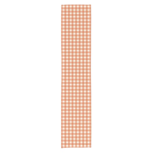 Gingham Charm Orange Kurzer Tischläufer (Vorderseite)