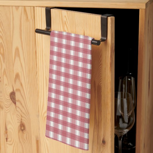 Gingham Charm Rot Geschirrtuch (Drittel gefaltet)