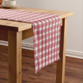 Gingham Charm Rot Kurzer Tischläufer (Beispiel)