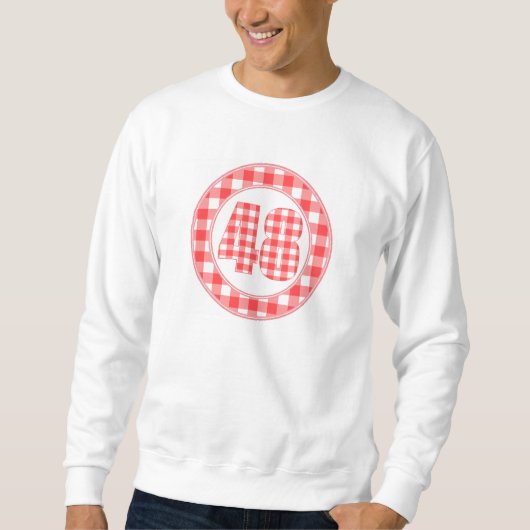 gingham check 48 circular RED Sweatshirt (Vorderseite)