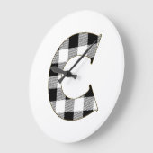 Gingham Check C Große Wanduhr (Winkel)