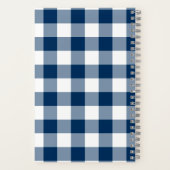 Gingham Check Navy Personalized Journal Notebook Notizblock (Rückseite)