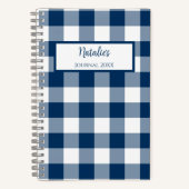 Gingham Check Navy Personalized Journal Notebook Notizblock (Vorderseite)