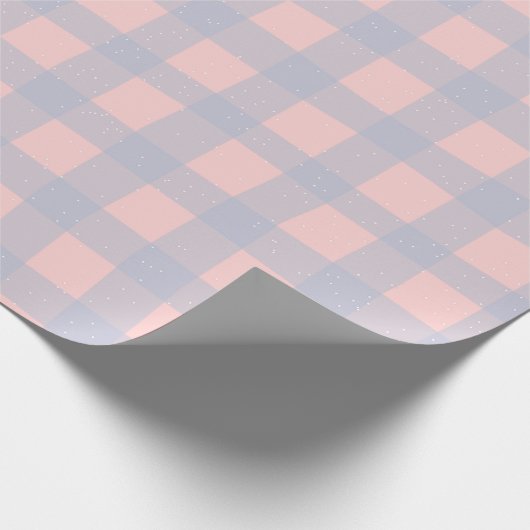Gingham Check Pattern with White Speckles Geschenkpapier (Ecke)