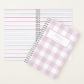 Gingham Check Pink Personalized Journal Notebook Notizblock (Innen)
