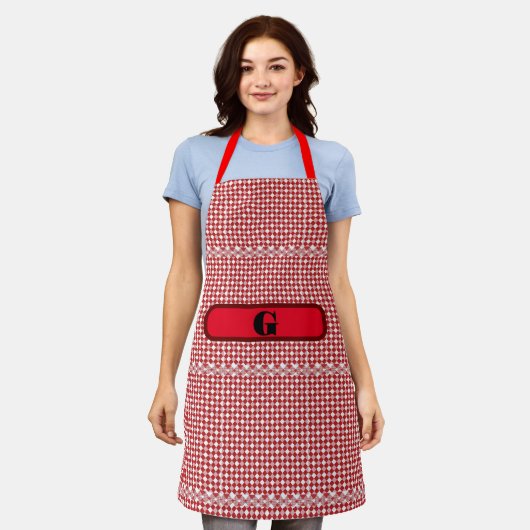 Gingham Checked Customize Schürze (Getragen)