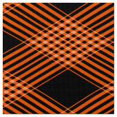 Gingham Checkered Burnt Orange Black Stoff (Nahaufnahme)