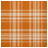 Gingham Checkered Burnt Orange und White Fabric Stoff (Muster)