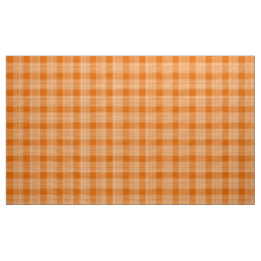 Gingham Checkered Burnt Orange und White Fabric Stoff