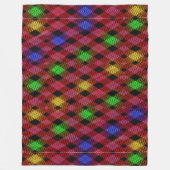 Gingham Checkered Multicolored Fleece Blanket (Vorderseite)