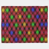 Gingham Checkered Multicolored Fleece Blanket (Vorderseite (Horizontal))