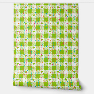 Gingham Checkered Pattern Hearts Seamless Plaid Tapete
