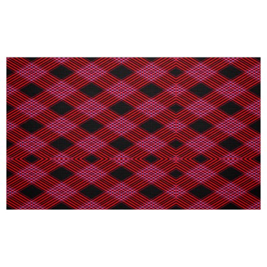 Gingham Checkered Red and Black Pattern Fabric Stoff (Fat Quarter (45,7 x 55,9 cm))