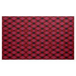 Gingham Checkered Red and Black Pattern Fabric Stoff