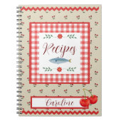Gingham Cherry Recipe Notebook Notizblock (Vorderseite)