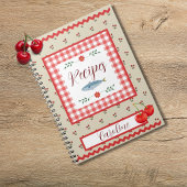 Gingham Cherry Recipe Notebook Notizblock