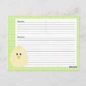 Gingham Chicken Rezept Postcard Postkarte (Rückseite)