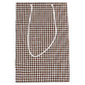 Gingham-Chocolate Brown-Gift-Bag Mittlere Geschenktüte (Vorderseite)