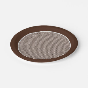 Gingham-Chocolate Brown-Paper-Teller Pappteller