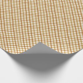 Gingham Christmas Wrapping Paper in Gold Geschenkpapier