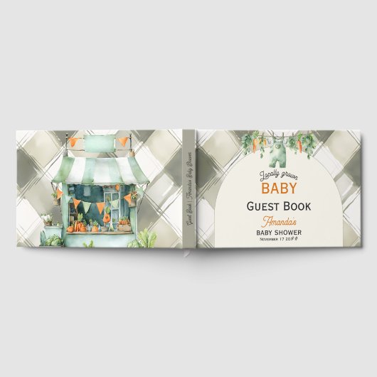 Gingham Clothesline Vor-Ort-Kinderdusche Gästebuch (Voll)