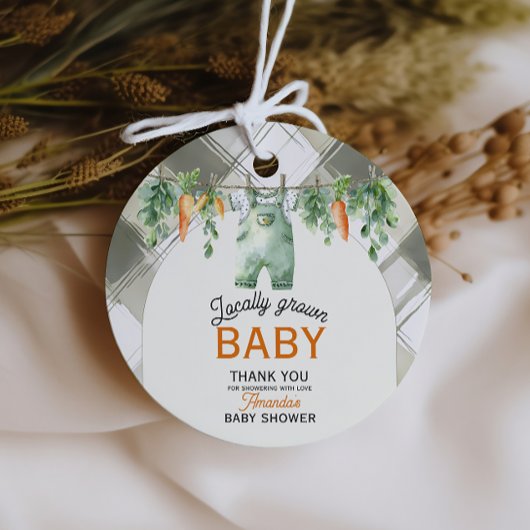 Gingham Clothesline Vor-Ort-Kinderdusche Geschenkanhänger