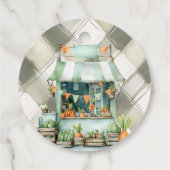 Gingham Clothesline Vor-Ort-Kinderdusche Geschenkanhänger (Rückseite)