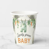 Gingham Clothesline Vor-Ort-Kinderdusche Pappbecher (Vorderseite)