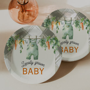 Gingham Clothesline Vor-Ort-Kinderdusche Pappteller