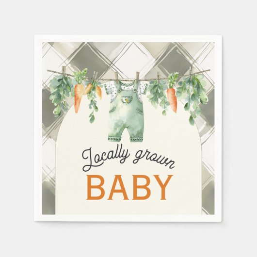 Gingham Clothesline Vor-Ort-Kinderdusche Serviette (Vorderseite)