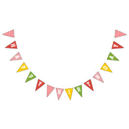 Gingham Colorful Farm Barn Happy Birthday Wimpelkette