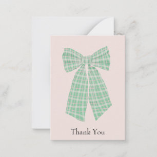 Gingham Coquette Bow Blush Vielen Dank Mitteilungskarte